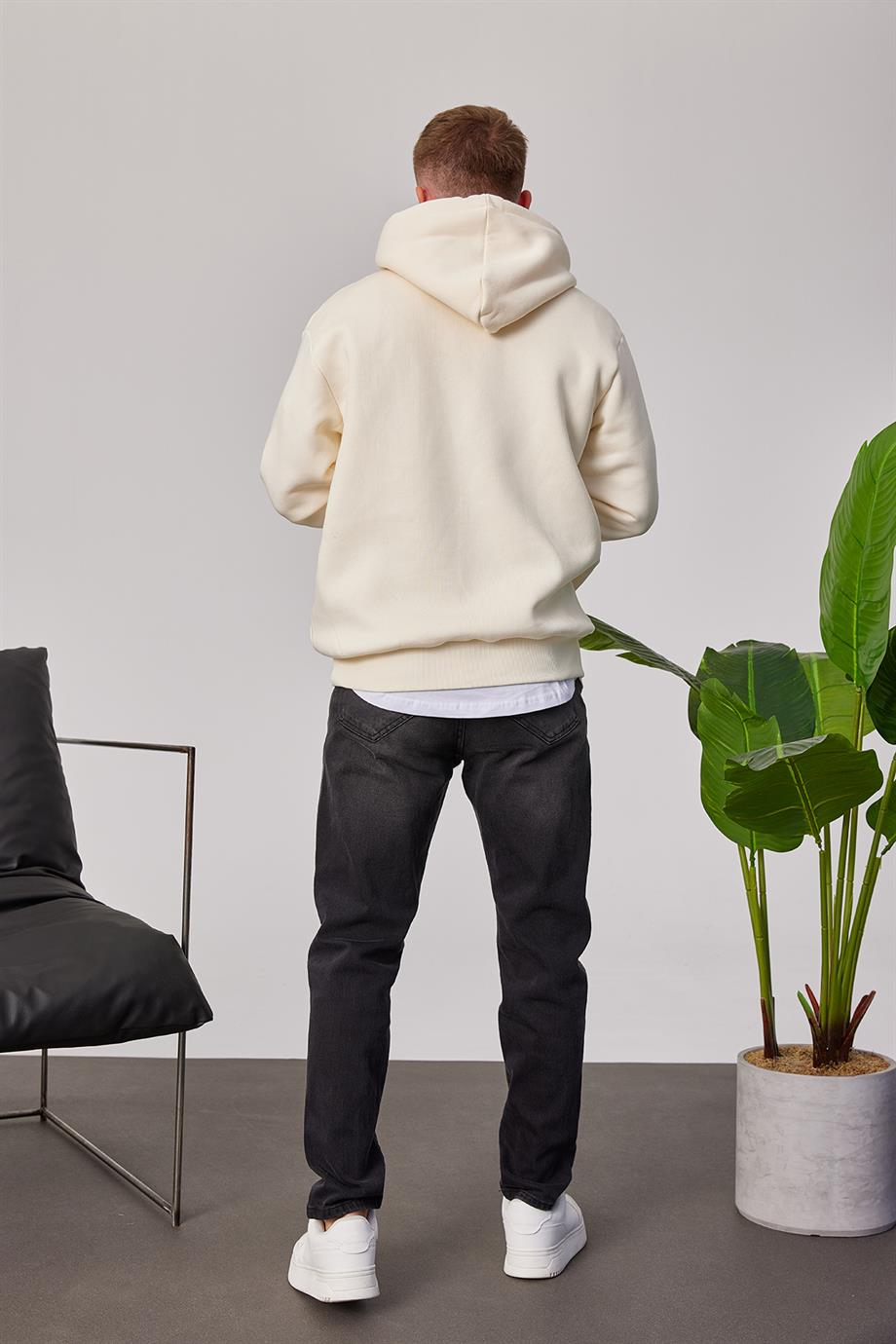 Brooklyn Baskılı Krem Sweatshirt