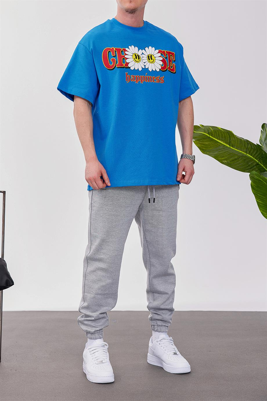 Choose Happiness Mavi Tshirt