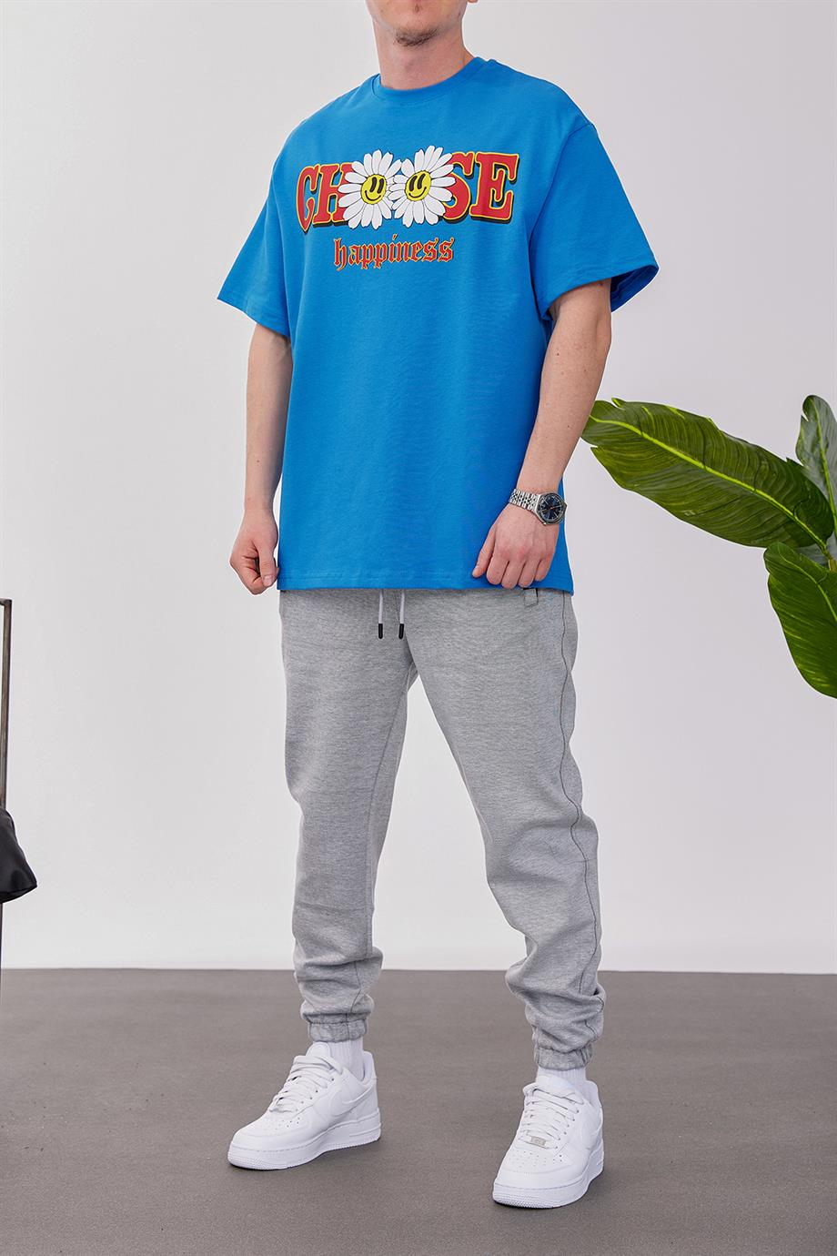 Choose Happiness Mavi Tshirt