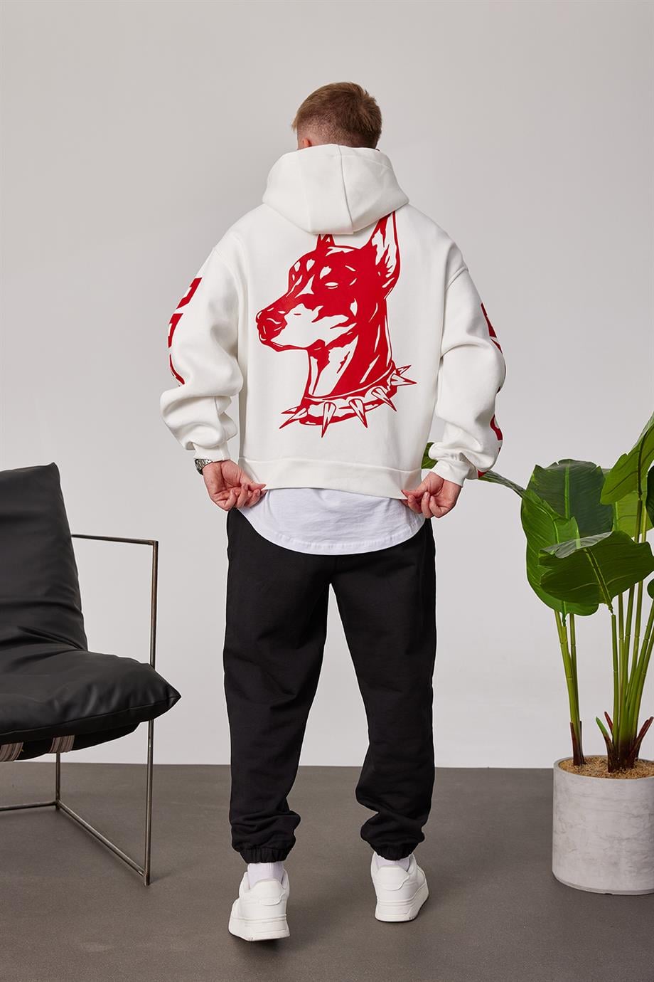 Cthdream Beyaz Kapüşonlu Sweatshirt