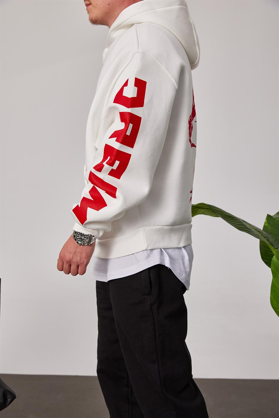 Cthdream Beyaz Kapüşonlu Sweatshirt