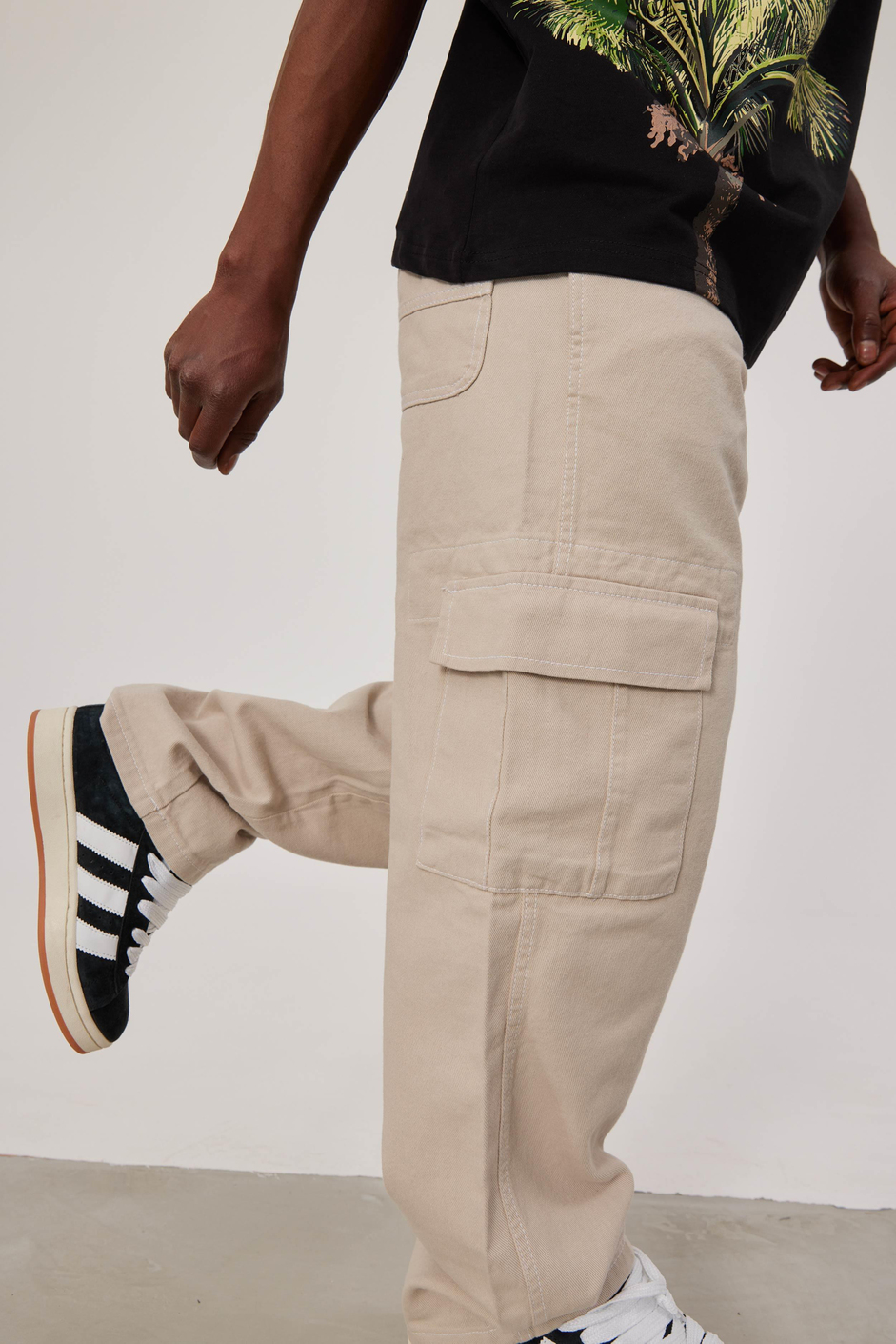 DF Kargo Cepli Krem Baggy Pantolon