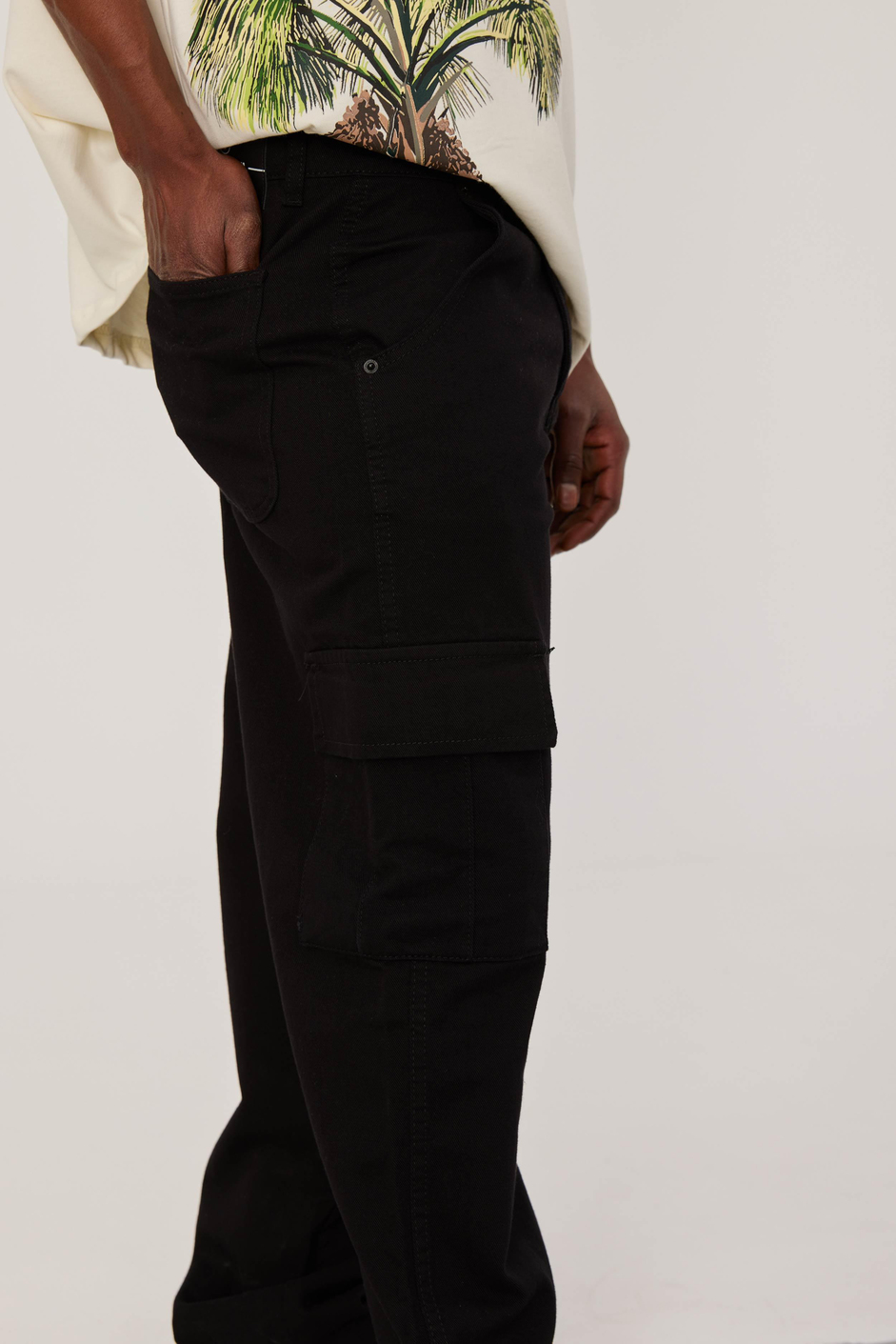 DF Kargo Cepli Siyah Baggy Pantolon