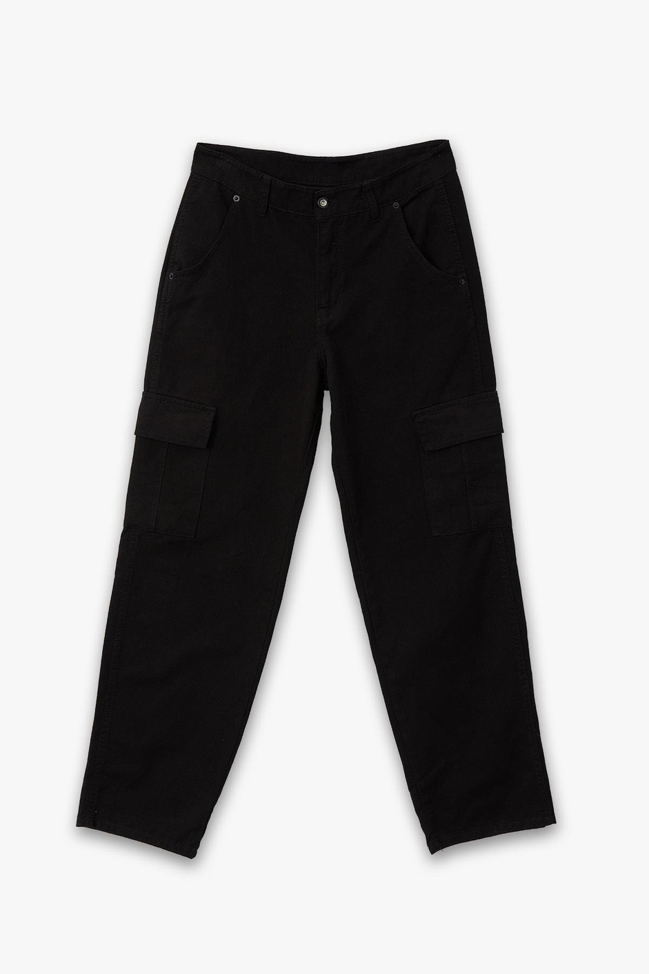 DF Kargo Cepli Siyah Baggy Pantolon