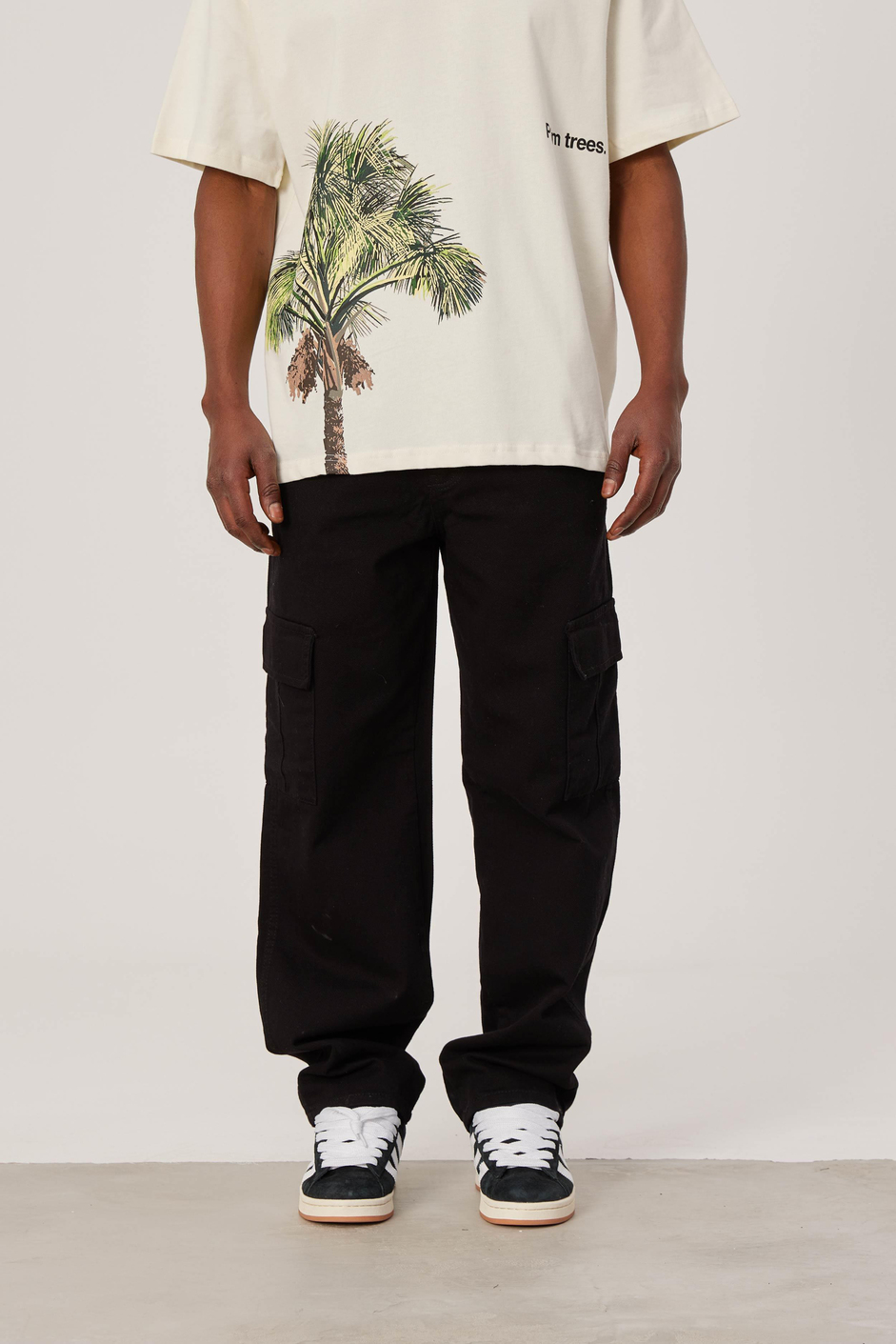 DF Kargo Cepli Siyah Baggy Pantolon