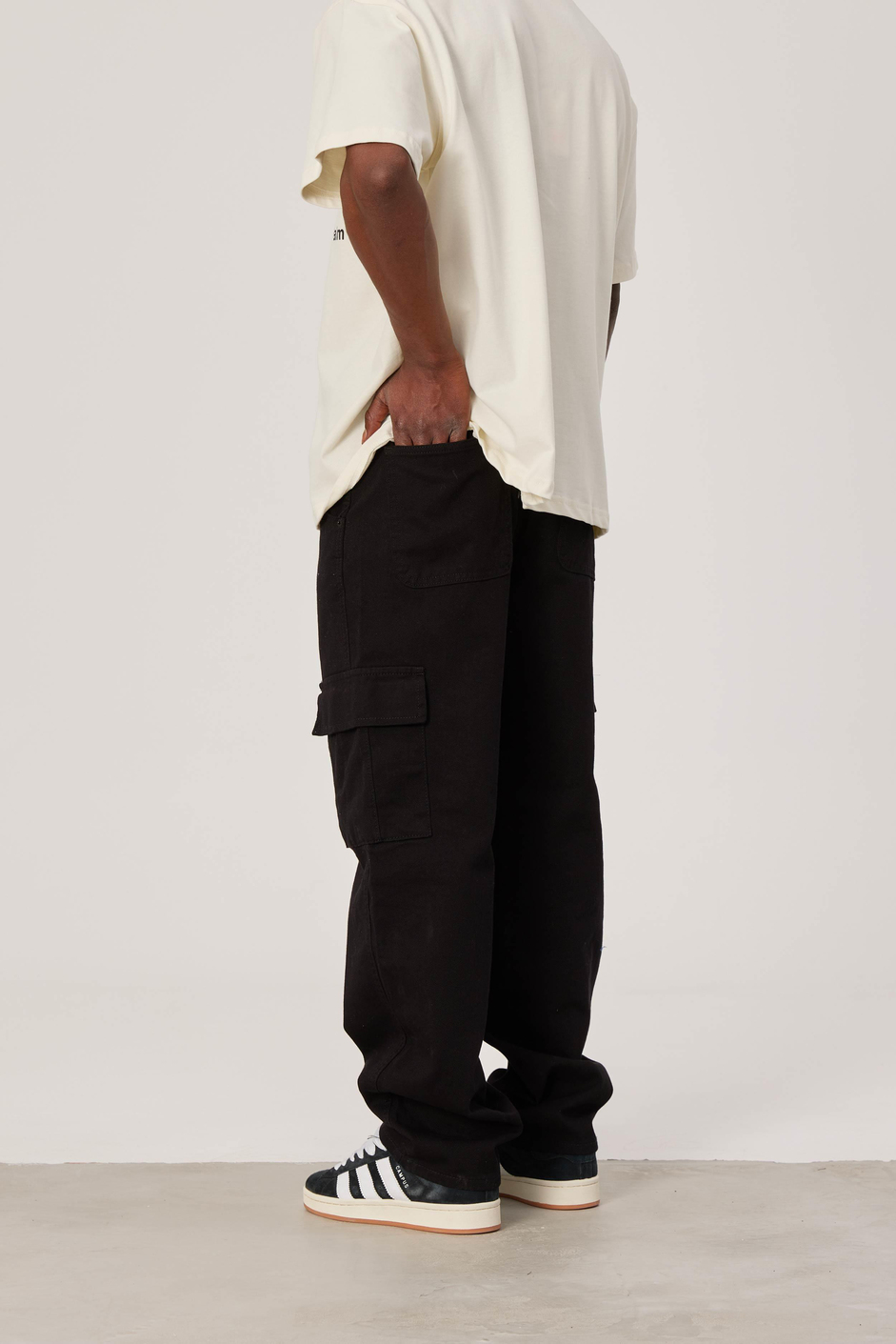 DF Kargo Cepli Siyah Baggy Pantolon