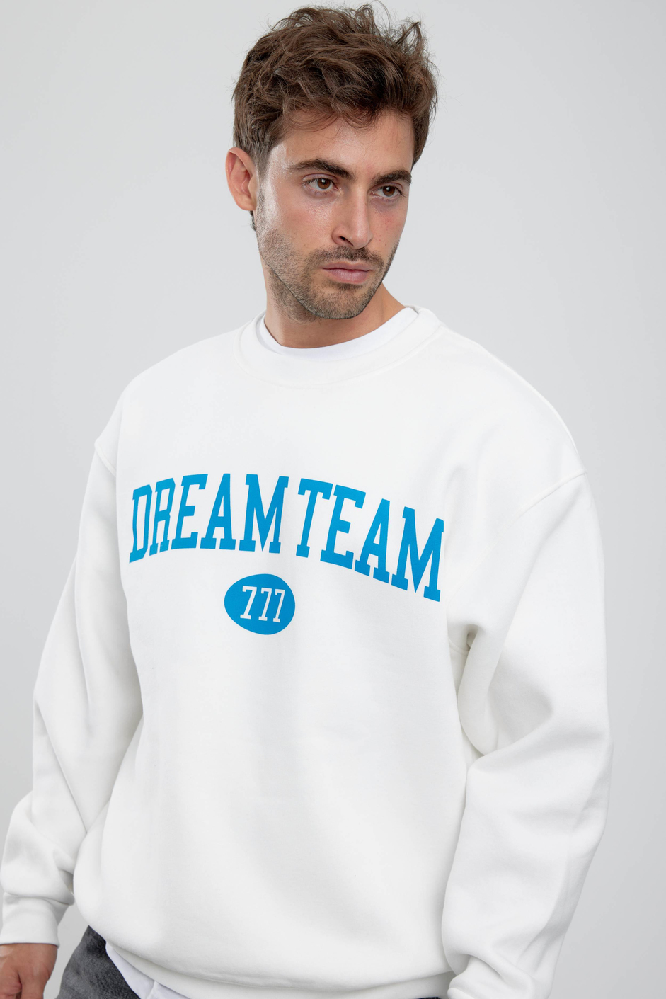 Dream Team Yazılı Beyaz Sweatshirt