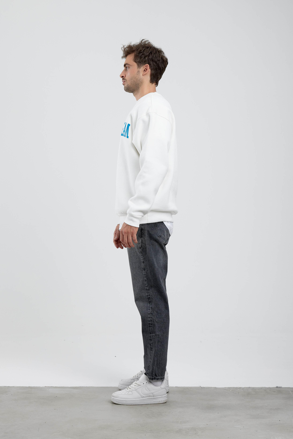 Dream Team Yazılı Beyaz Sweatshirt