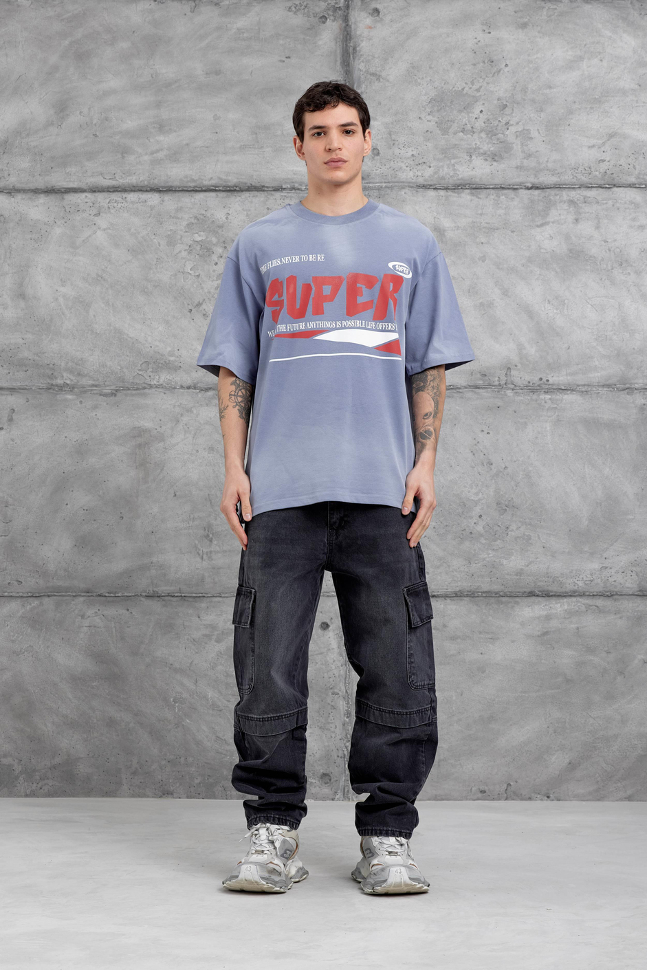 Duman Super Yazılı Oversize Tshirt