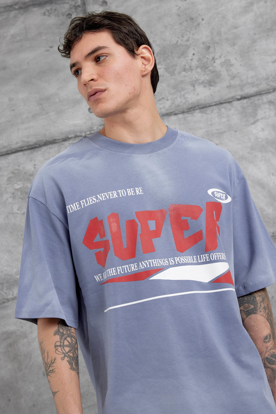 Duman Super Yazılı Oversize Tshirt