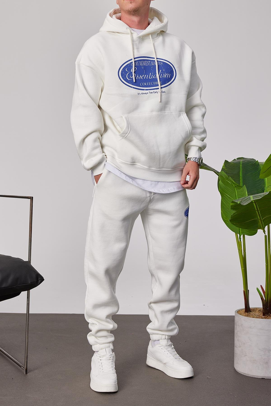 Essentialism Beyaz Şardonlu Eşofman Üstü