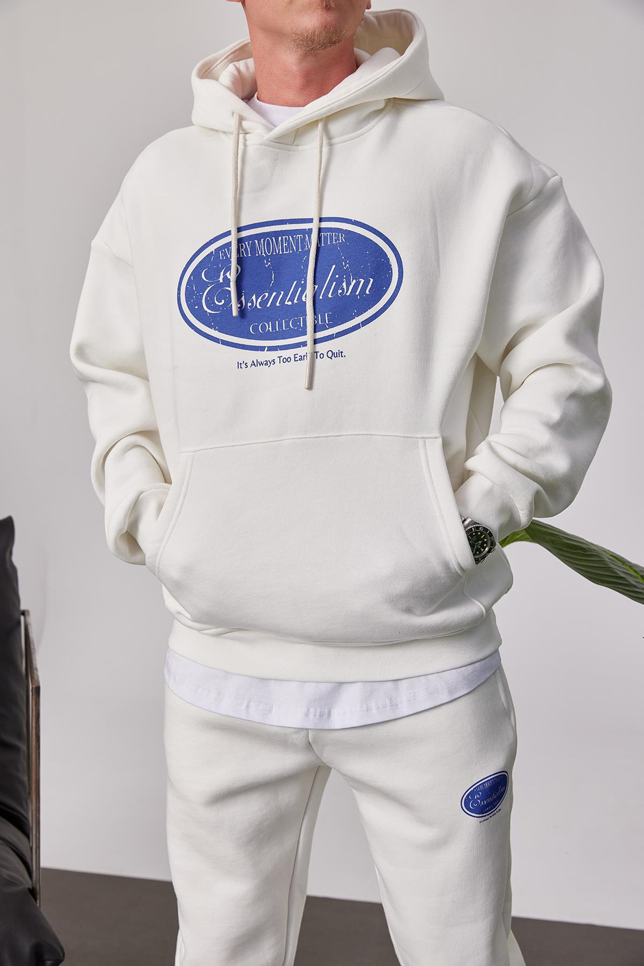 Essentialism Beyaz Şardonlu Eşofman Üstü