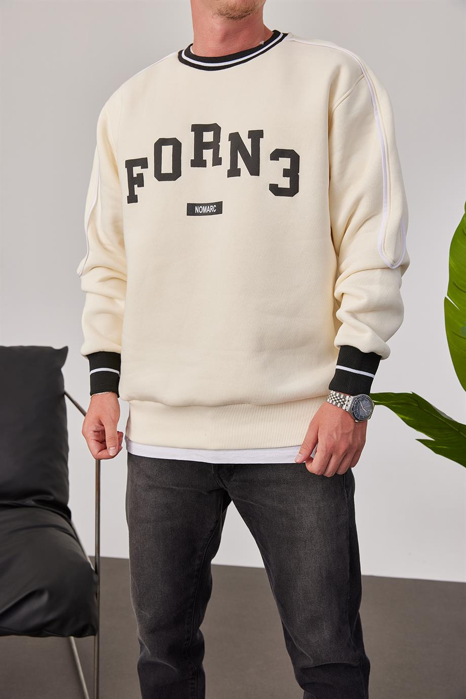 Forn3 Krem Sweatshirt