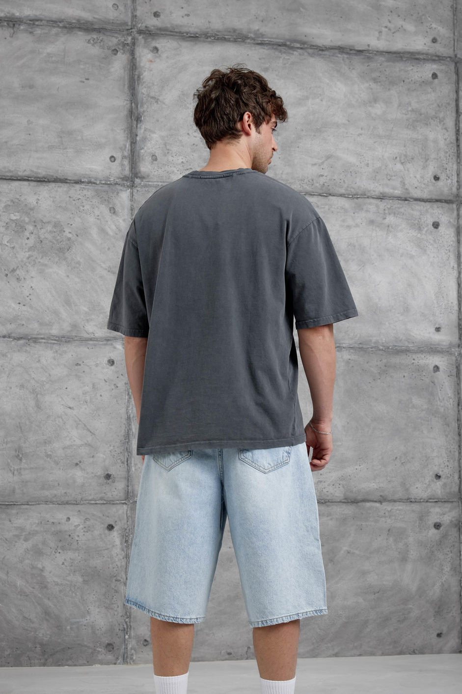 Füme 1111 Yazılı Yıkamalı Oversize Tshirt