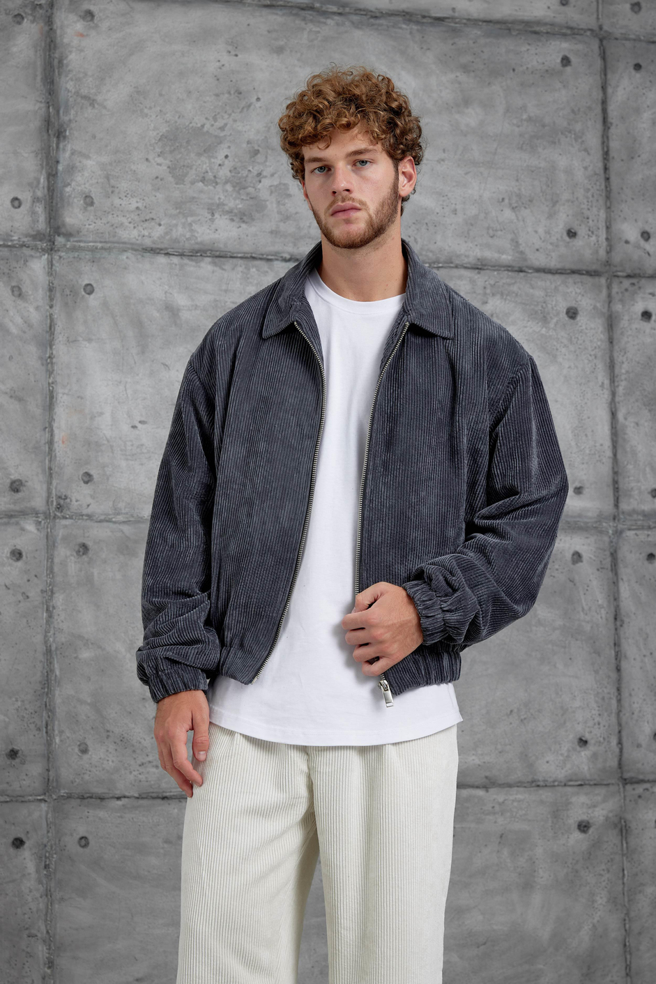 Füme 251 Kadife Kumaş Oversize Ceket