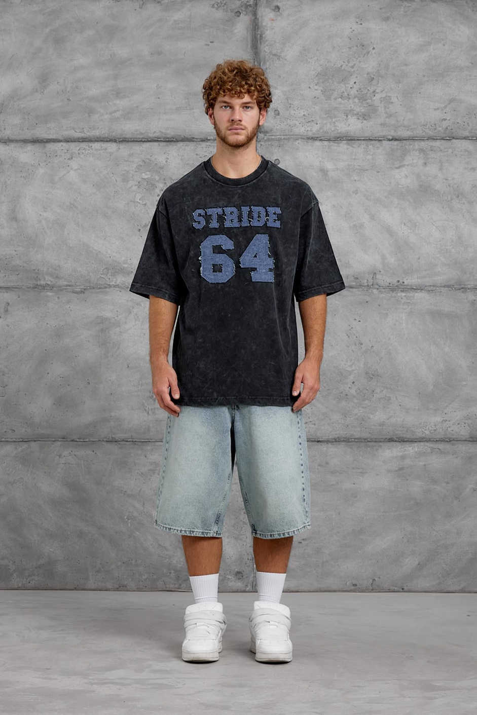 Füme 64 HARF BASKI YIKAMALI OVERSIZE TSHIRT
