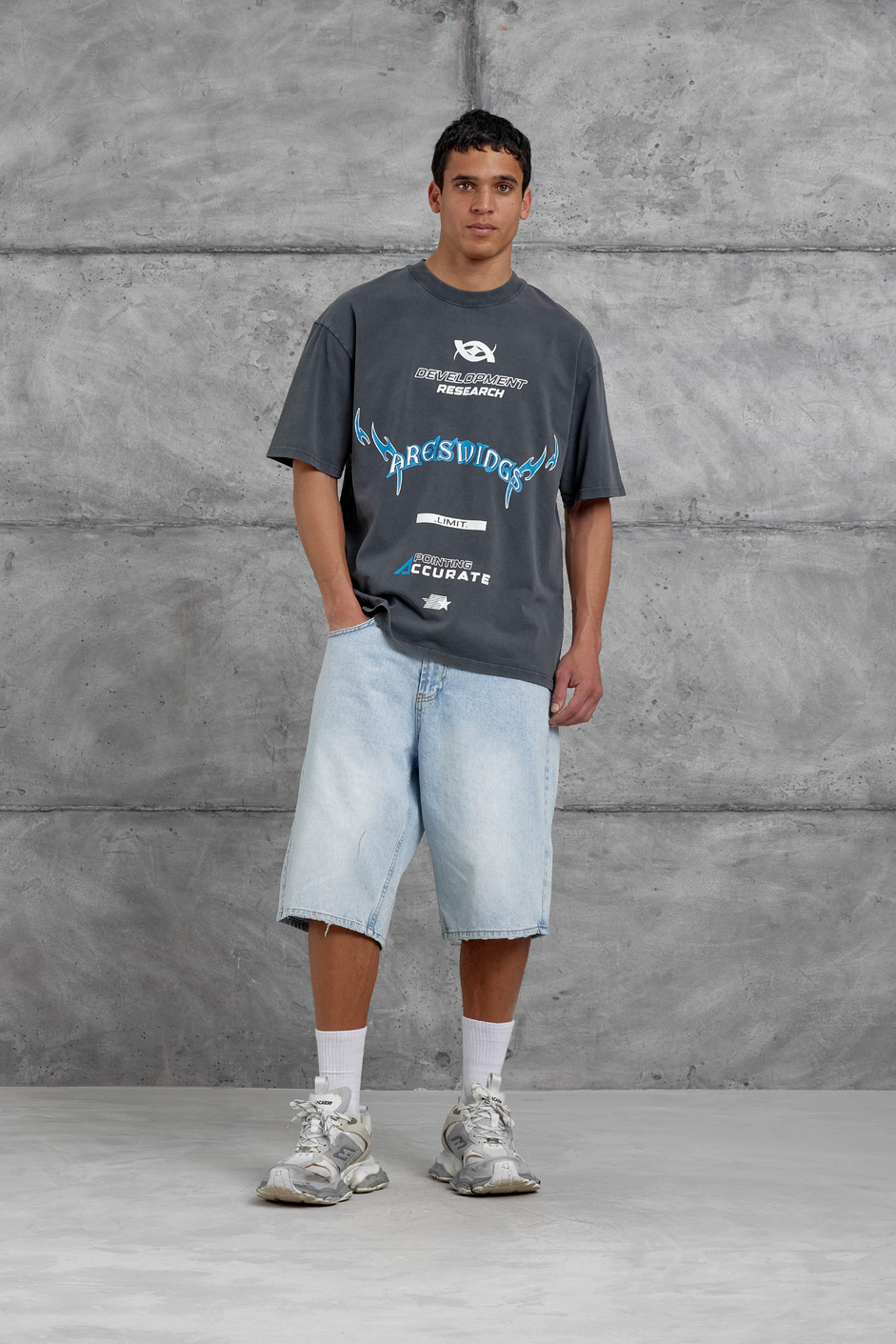 Füme Areswing Yazılı Oversize Tshirt