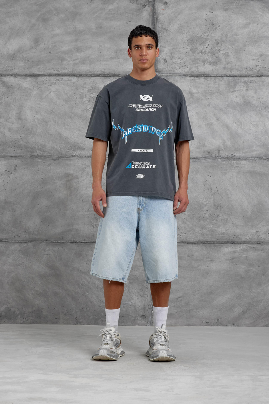 Füme Areswing Yazılı Oversize Tshirt
