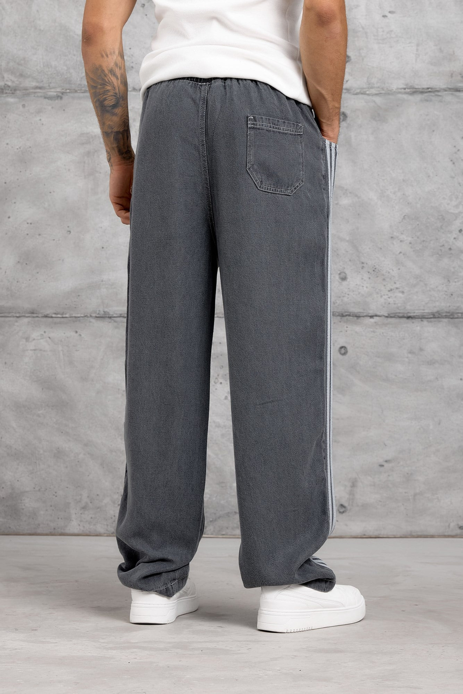 Füme DENIM ÇİZGİLİ BAGGY JEAN