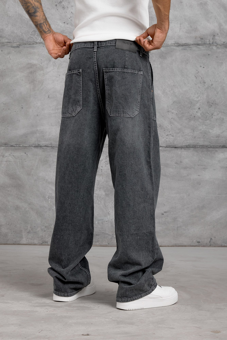 Füme KARE CEP TAŞLAMALI BAGGY JEAN
