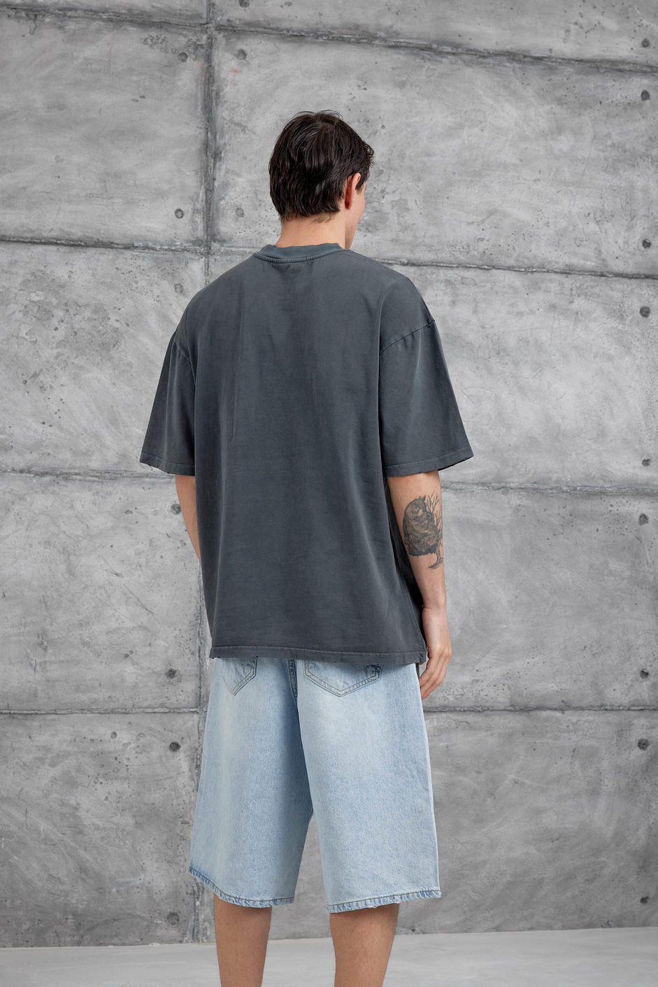 Füme Love Money Yazılı Yıkamalı Oversize Tshirt