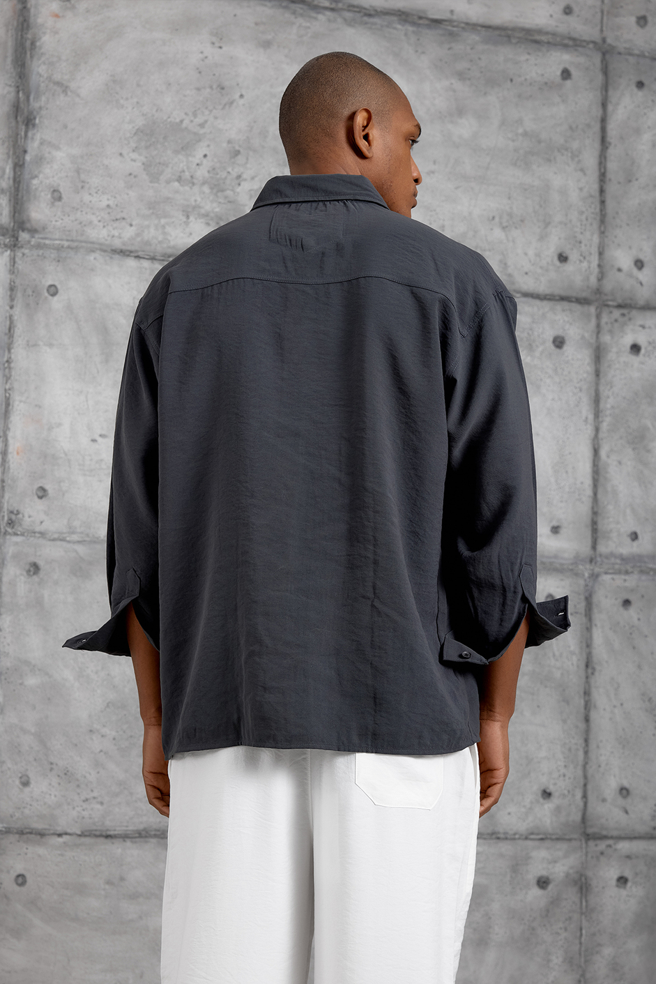 Füme MODAL KUMAŞ OVERSIZE GÖMLEK