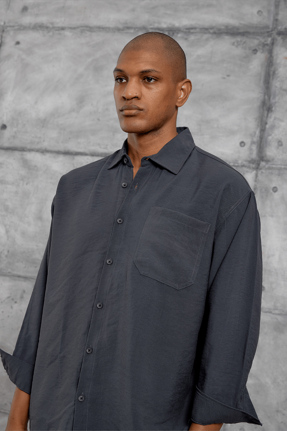 Füme MODAL KUMAŞ OVERSIZE GÖMLEK
