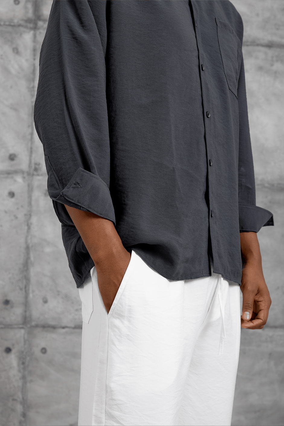 Füme MODAL KUMAŞ OVERSIZE GÖMLEK