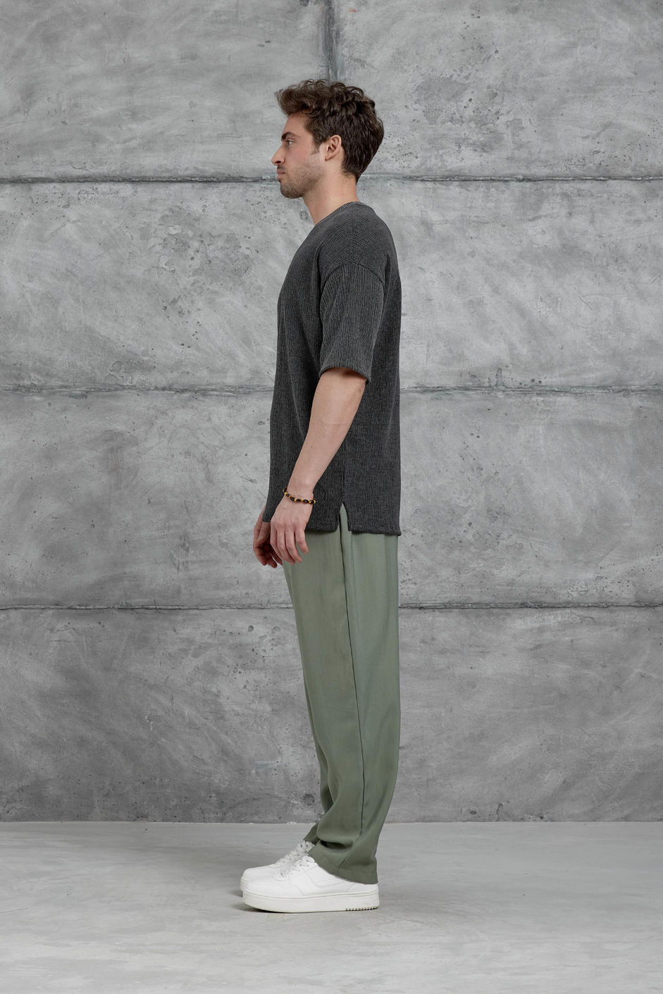 Füme Mrk Krinkıl Kumaş Tshirt