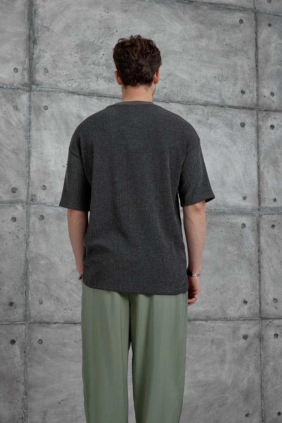 Füme Mrk Krinkıl Kumaş Tshirt