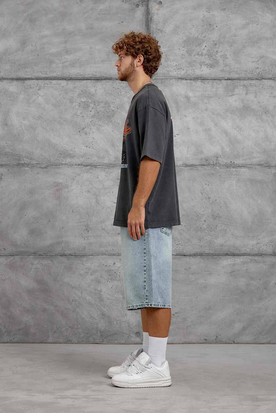Füme NEVADA BASKI YIKAMALI OVERSIZE TSHIRT