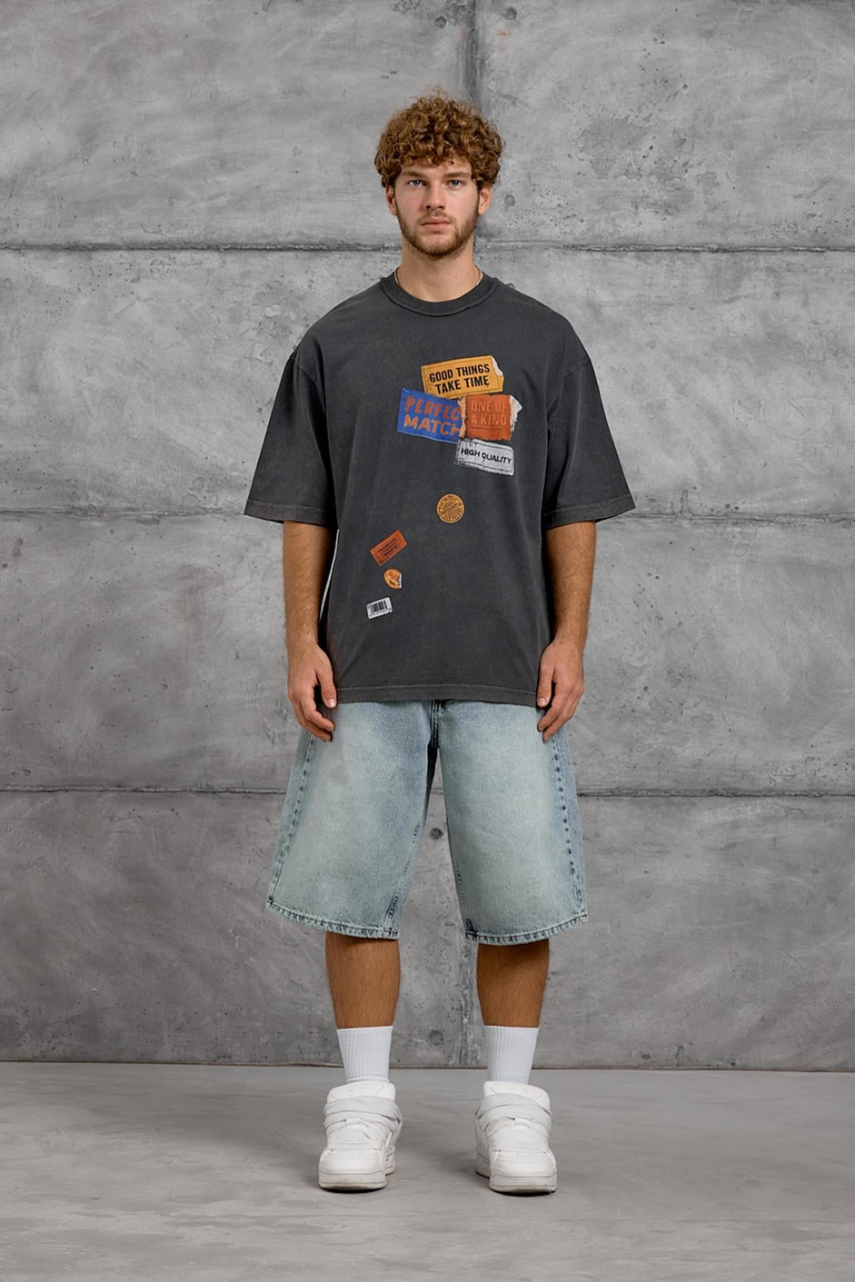 Füme PERFECT MATCH BASKI OVERSIZE TSHIRT