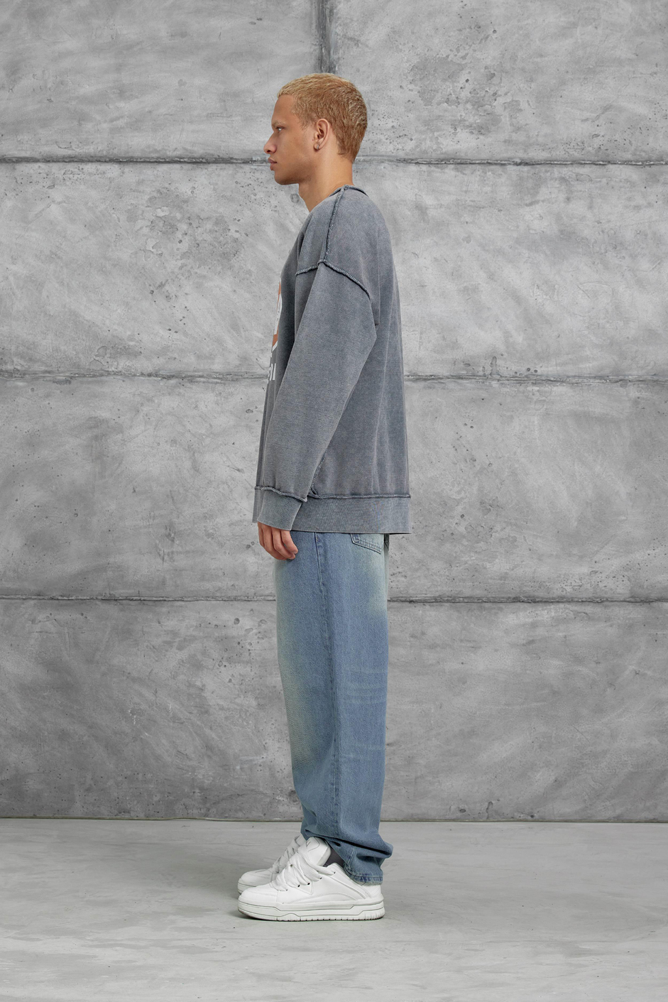 Füme RAW BASKILI OVERSİZE SWEATSHIRT