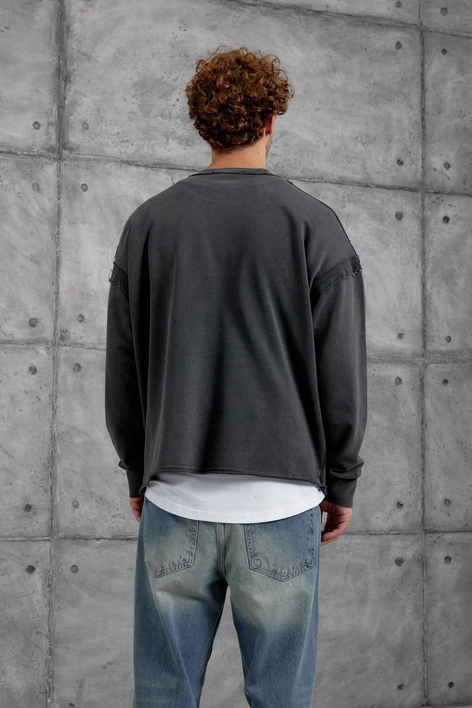 Füme STARFLASH BASKILI DİKİŞ DETAYLI SWEATSHİRT