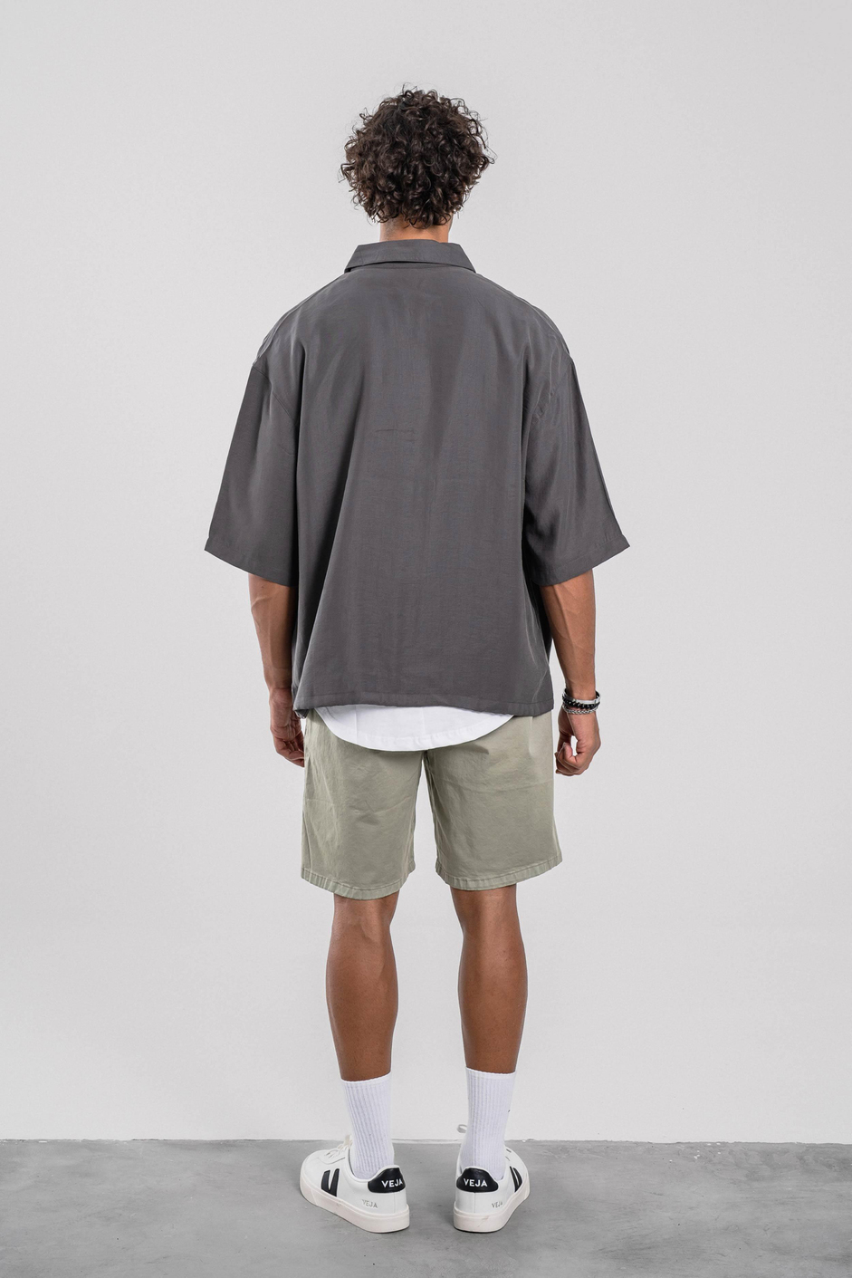 Füme Tencel Kumaş Oversize Gömlek
