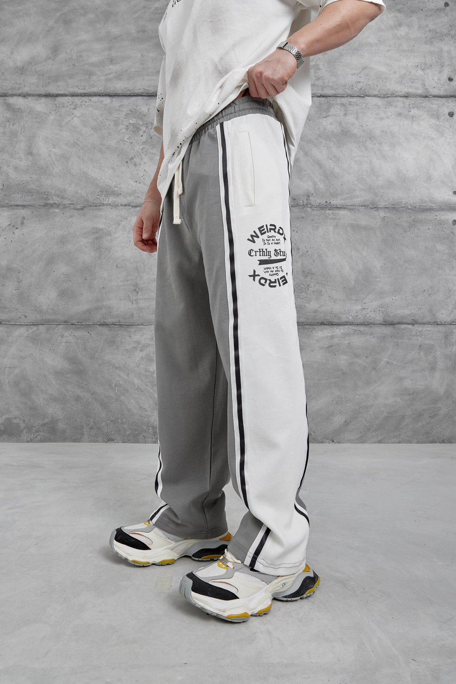 Füme Weirdx Yazılı Baggy Eşofman