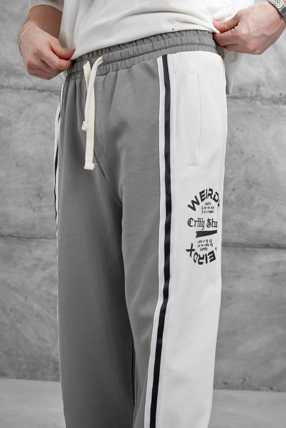 Füme Weirdx Yazılı Baggy Eşofman