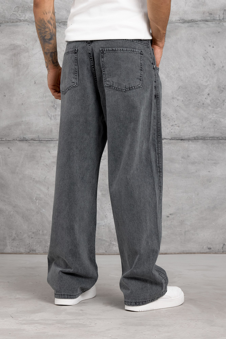 Füme YANI ŞERİTLİ BAGGY JEAN