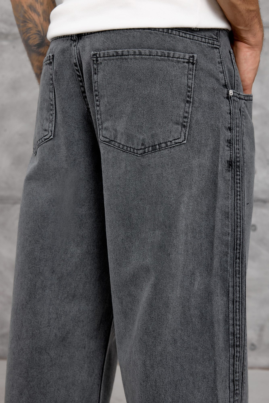 Füme YANI ŞERİTLİ BAGGY JEAN