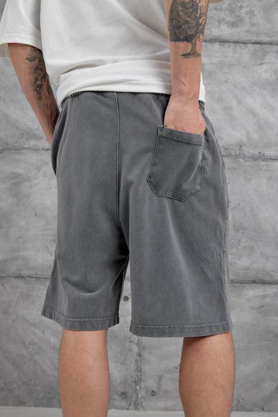 Füme Yıkamalı Oversize Şort