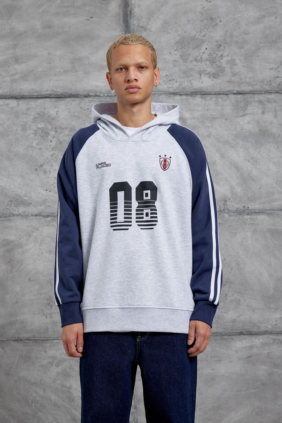 Gri 08 BASKILI OVERSİZE KAPUSONLU SWEATSHIRT