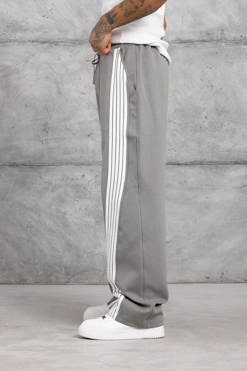 Gri 5 ÇİZGİ BAGGY EŞOFMAN ALTI