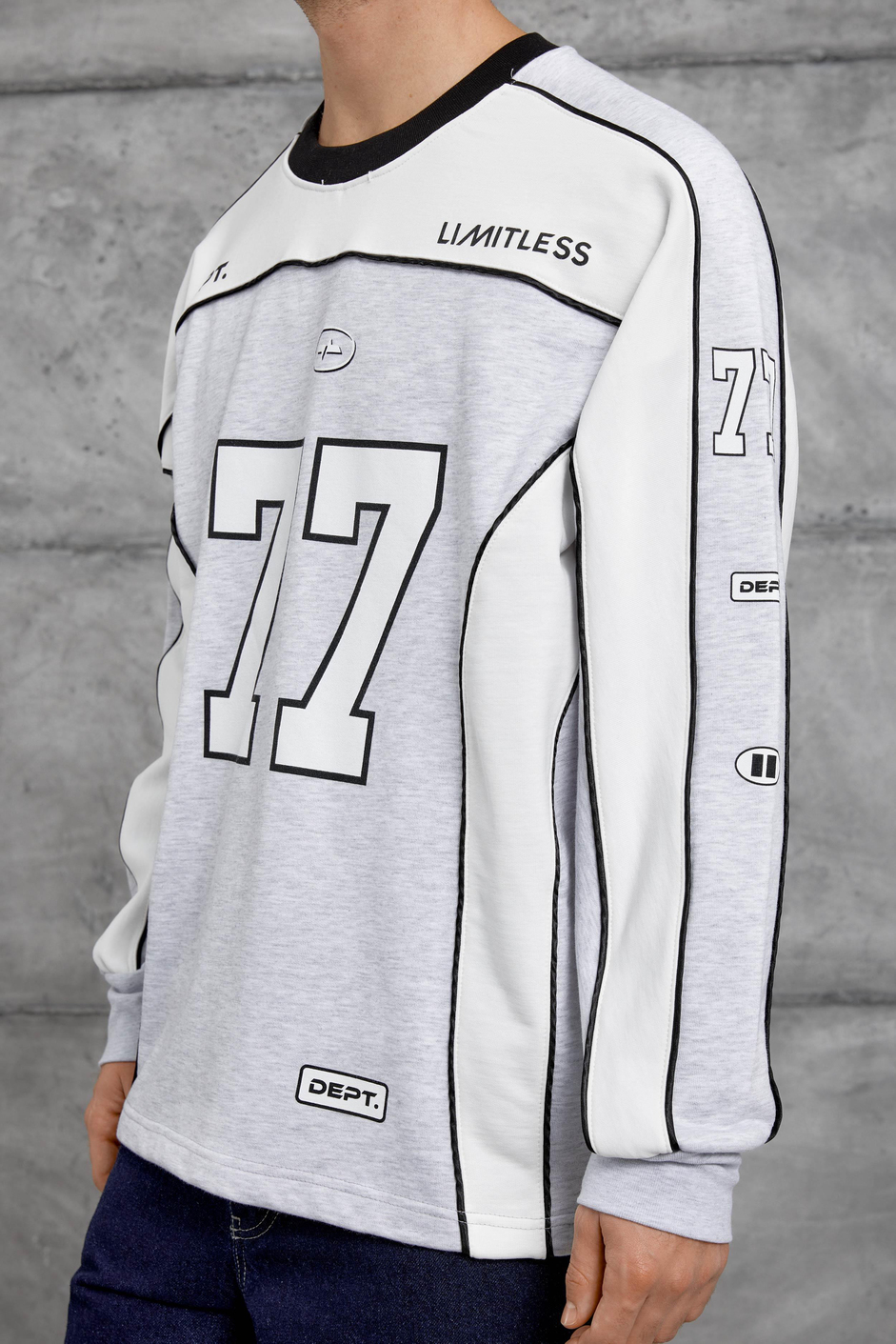 Gri 77 NUMARA OVERSİZE SWEATSHİRT