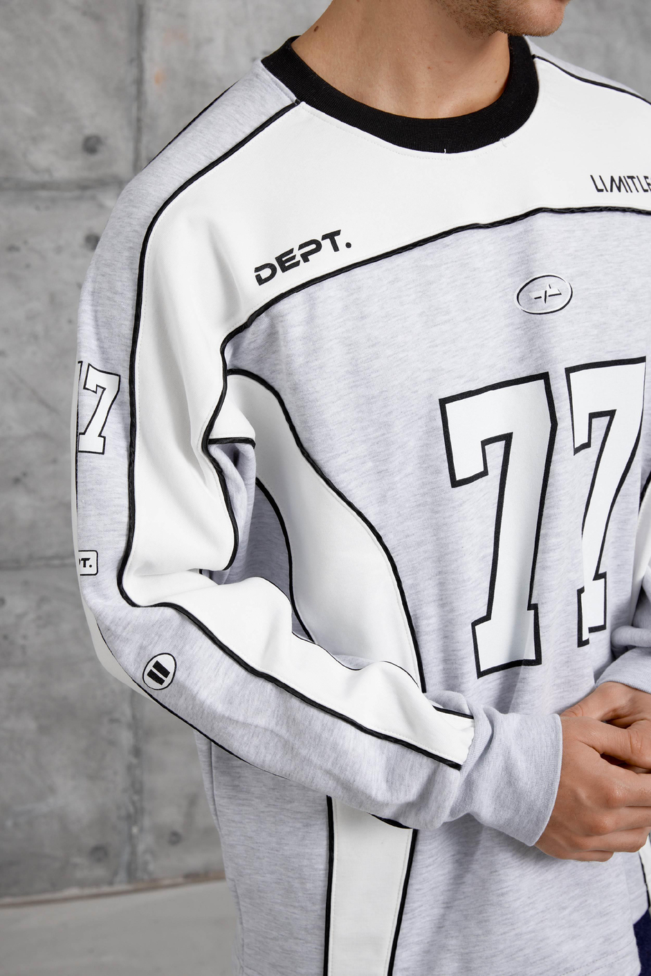 Gri 77 NUMARA OVERSİZE SWEATSHİRT