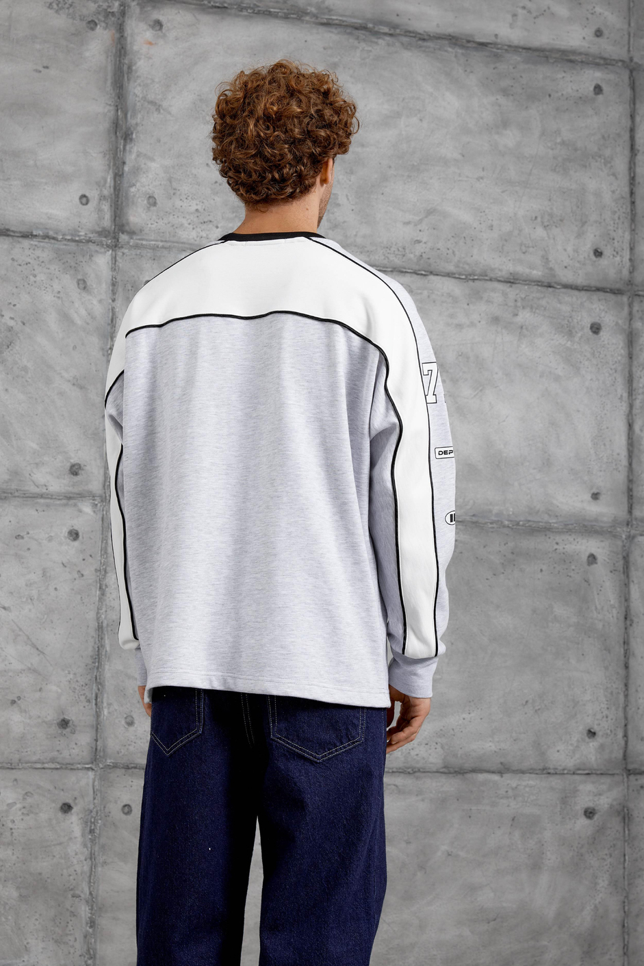 Gri 77 NUMARA OVERSİZE SWEATSHİRT