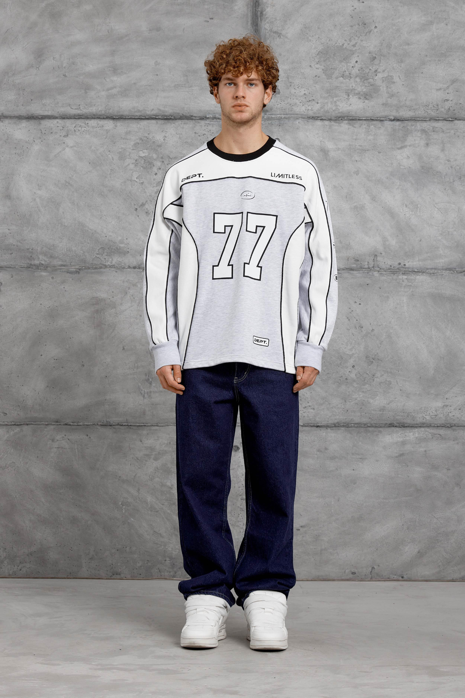 Gri 77 NUMARA OVERSİZE SWEATSHİRT