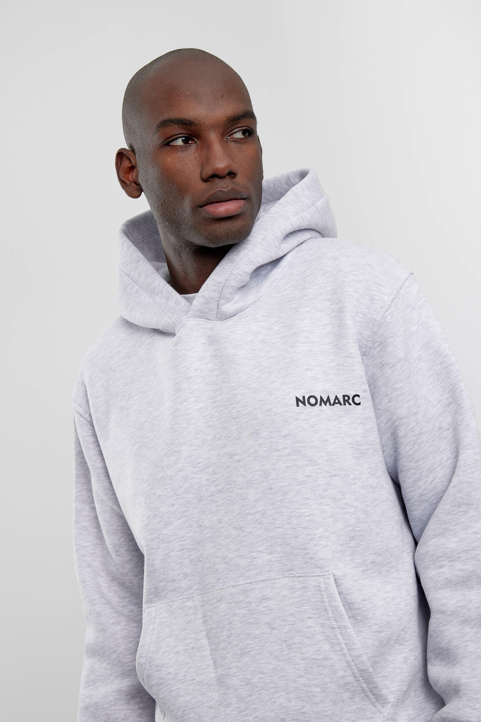 Gri Arkası NMRC Yazılı Kapüşonlu Sweatshirt
