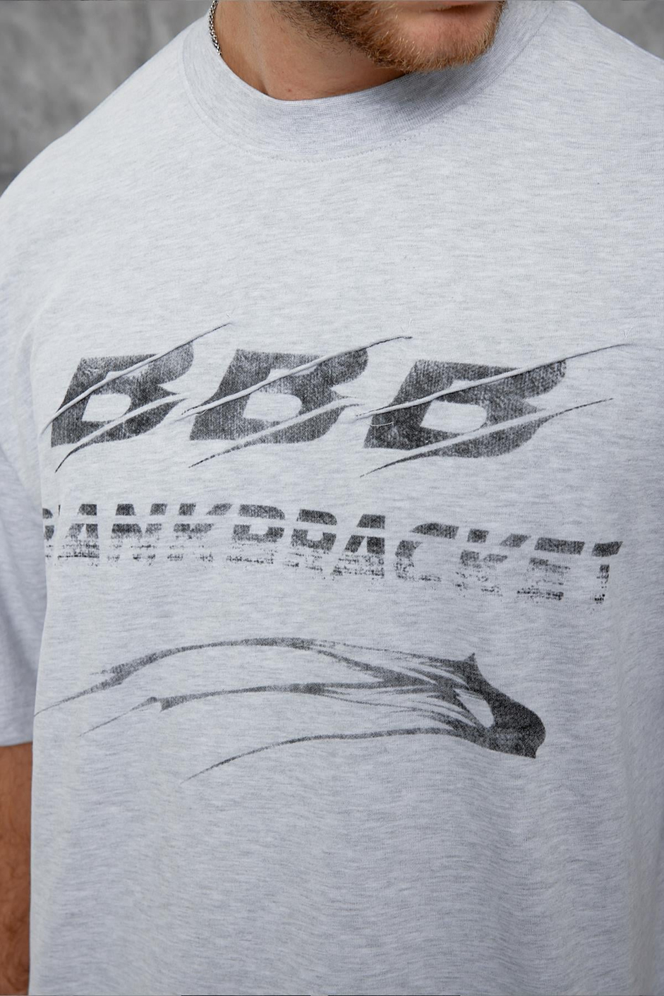 Gri BBB BASKI OVERSIZE TSHIRT