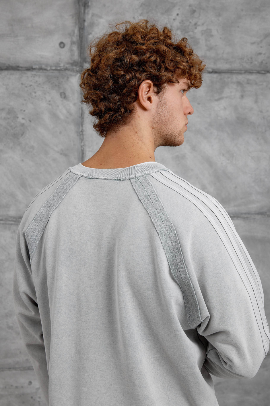 Gri CRAFTED BASKILI YIKAMALI  SWEATSHIRT