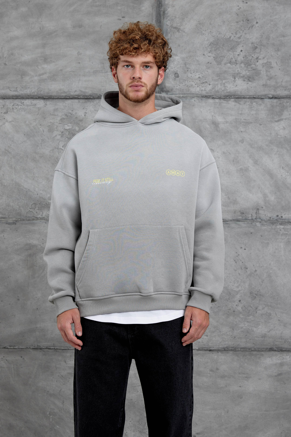 Gri Esent Püskürtme Detaylı Oversize Sweatshirt